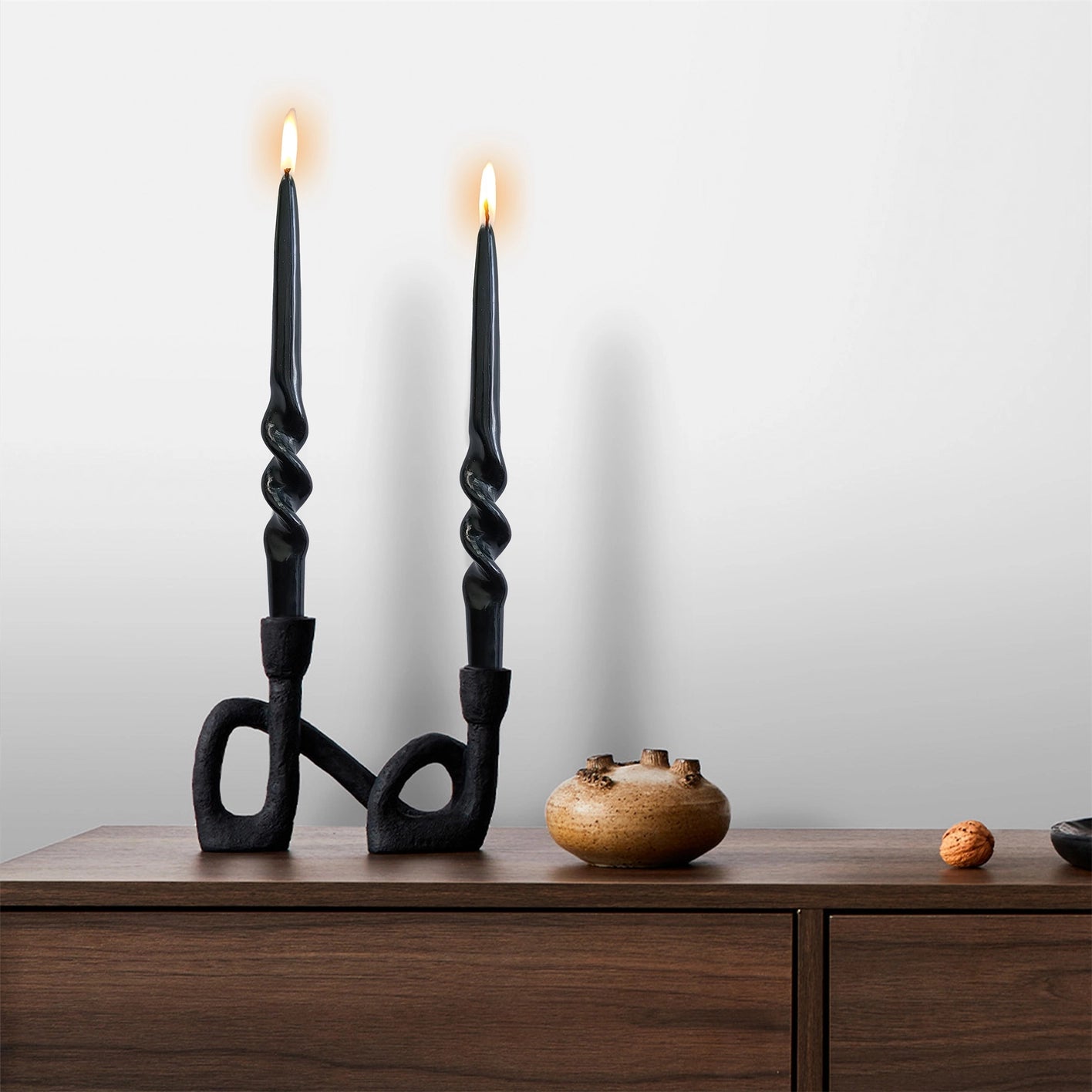Taper Spiral Candles || Black
