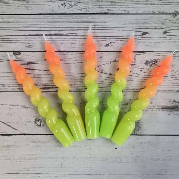 Spiral Taper Candles || Dip Dyed