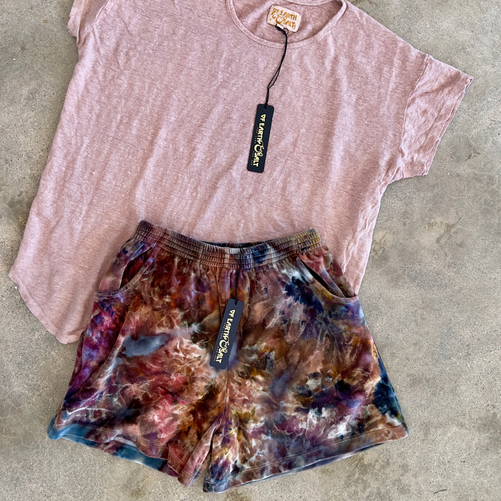 Velour Jogger Shorts || Ocean Jasper || FINAL SALE