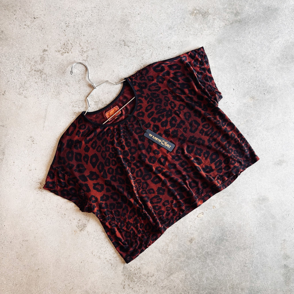 Up-Cycled Leopard Tee || Distressed Hand-Dyed Dead-Stock