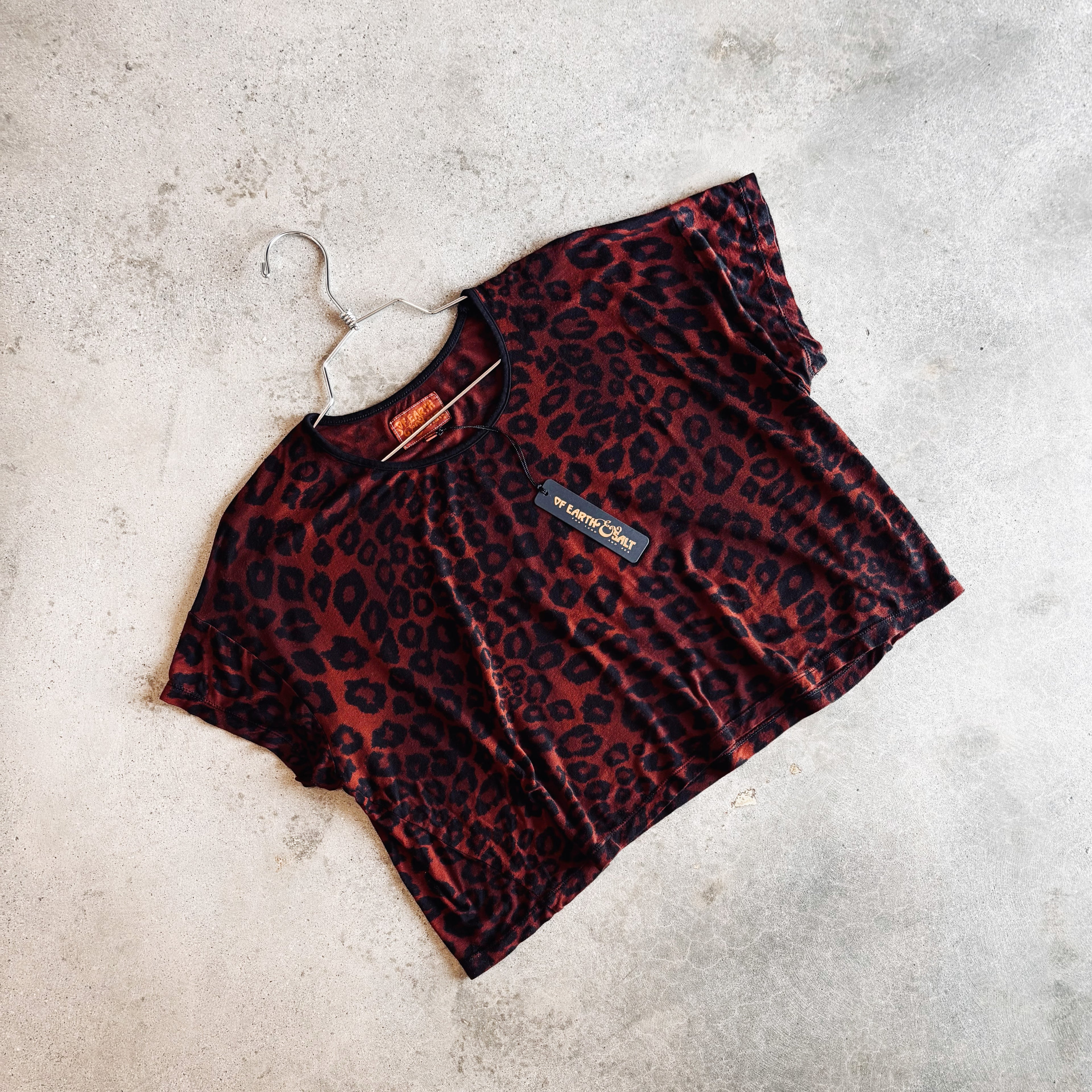Up-Cycled Leopard Tee || Distressed Hand-Dyed Dead-Stock