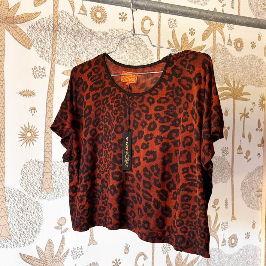 Up-Cycled Leopard Tee || Distressed Hand-Dyed Dead-Stock