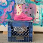 Crew Socks || Lucy || Hot Pink & Natural