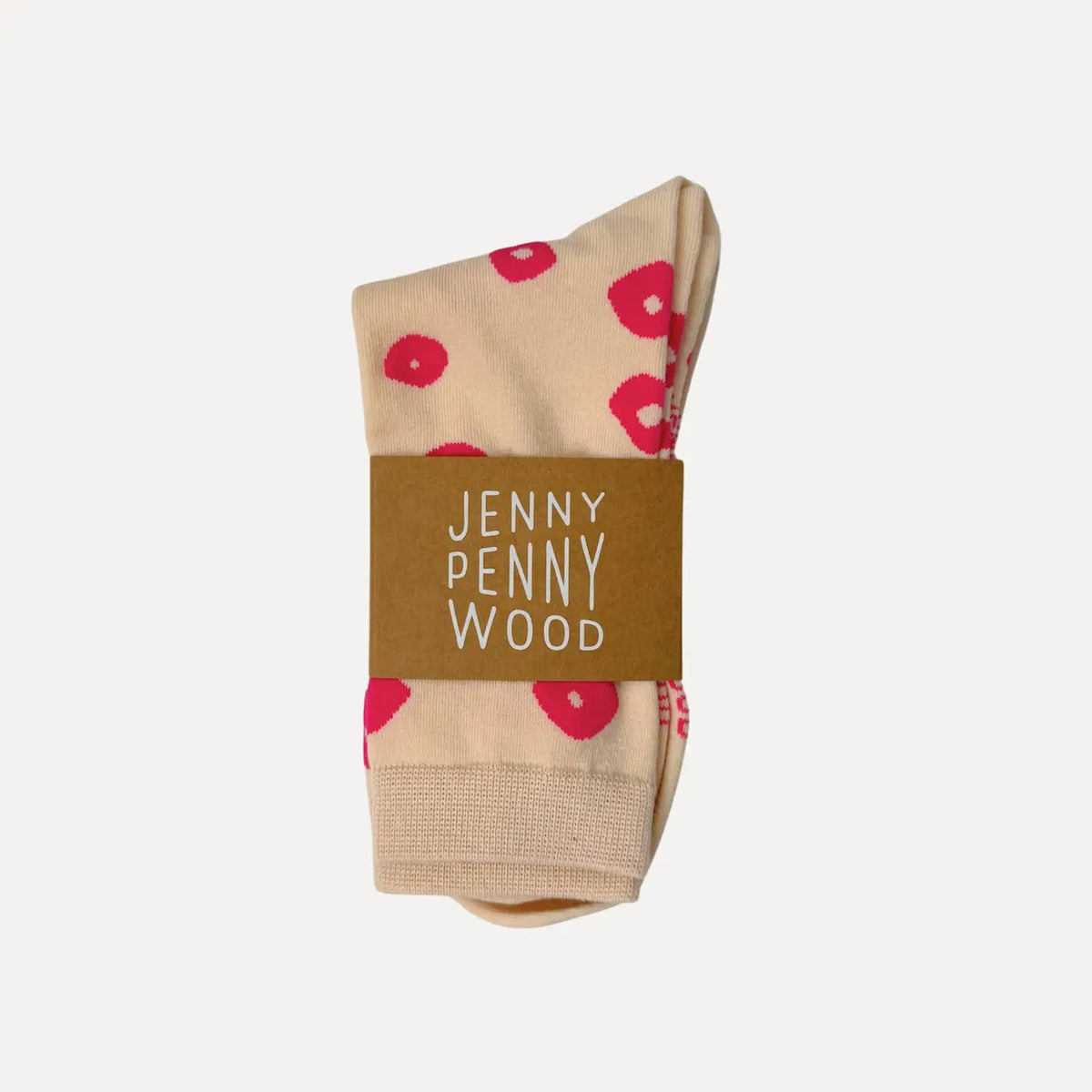 Crew Socks || Lucy || Hot Pink & Natural
