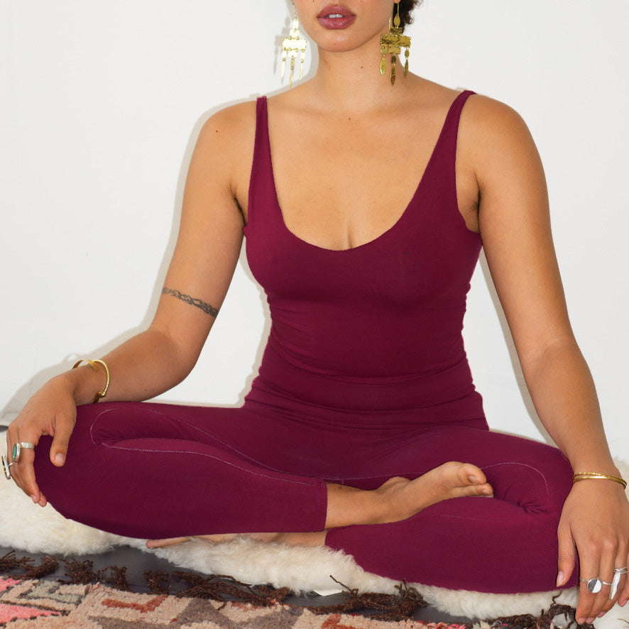 Hand-Dyed Leggings || Red Wine