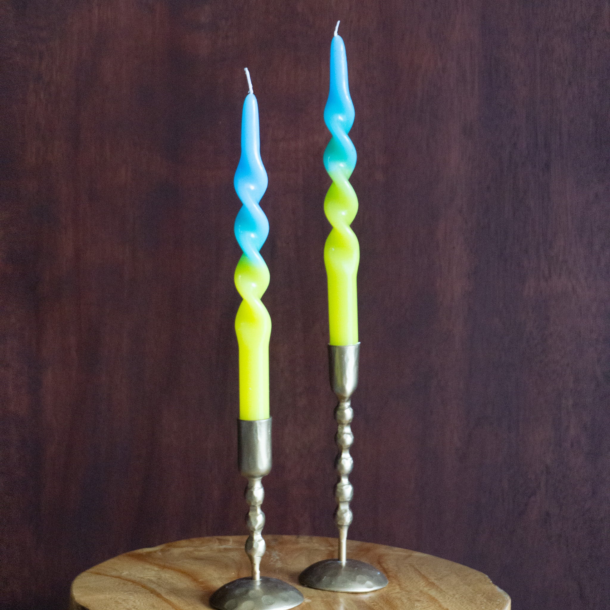 Spiral Taper Candles || Dip Dyed