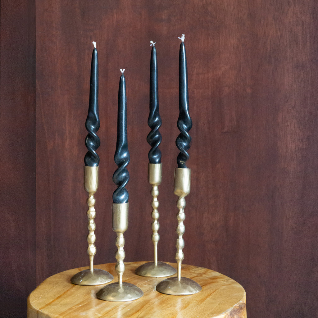 Taper Spiral Candles || Black