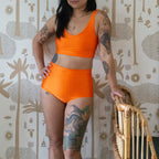 Swim Crop Tank || Tequila Sunrise