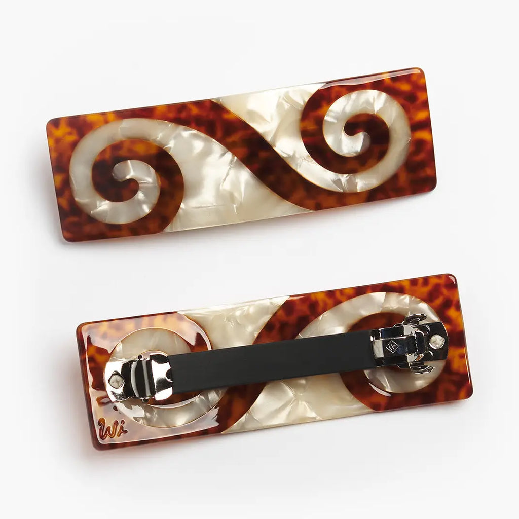 Twin Spiral French Barrette || Tortoise