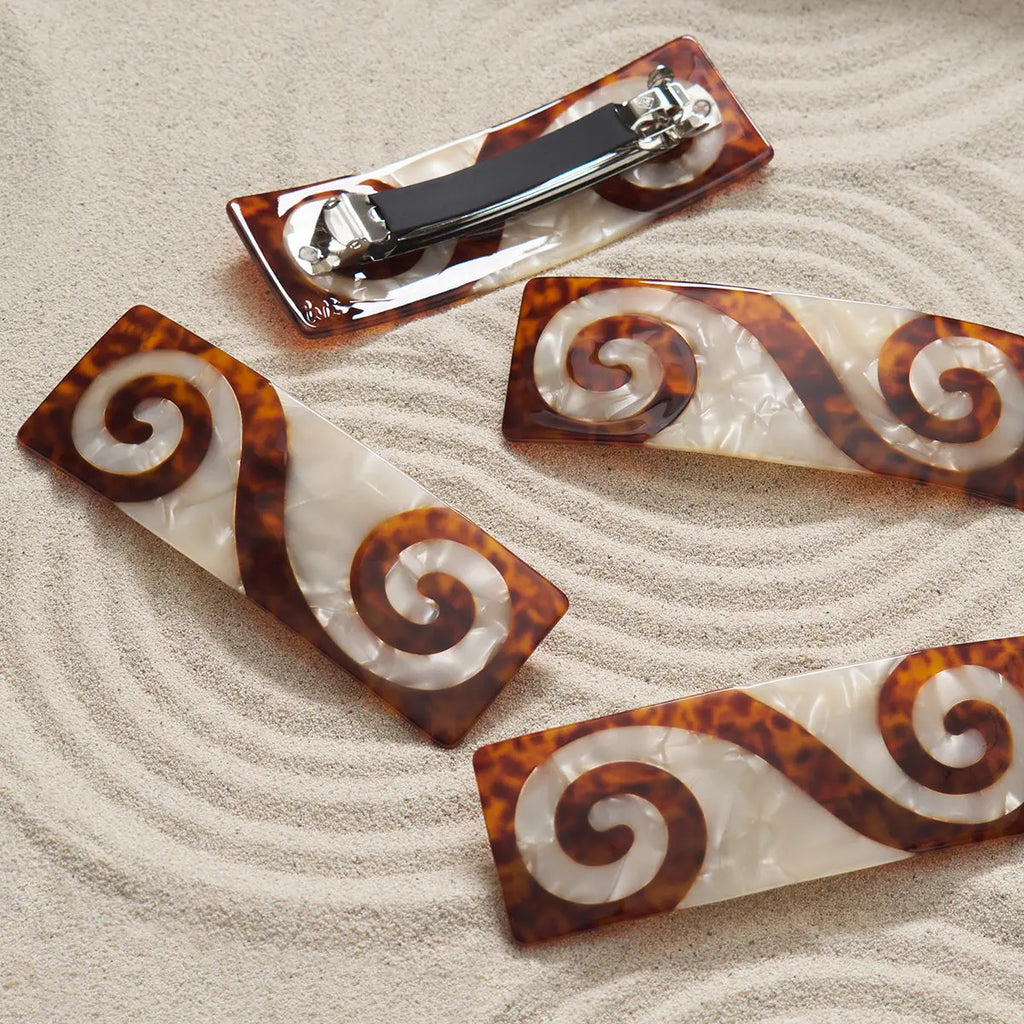 Twin Spiral French Barrette || Tortoise