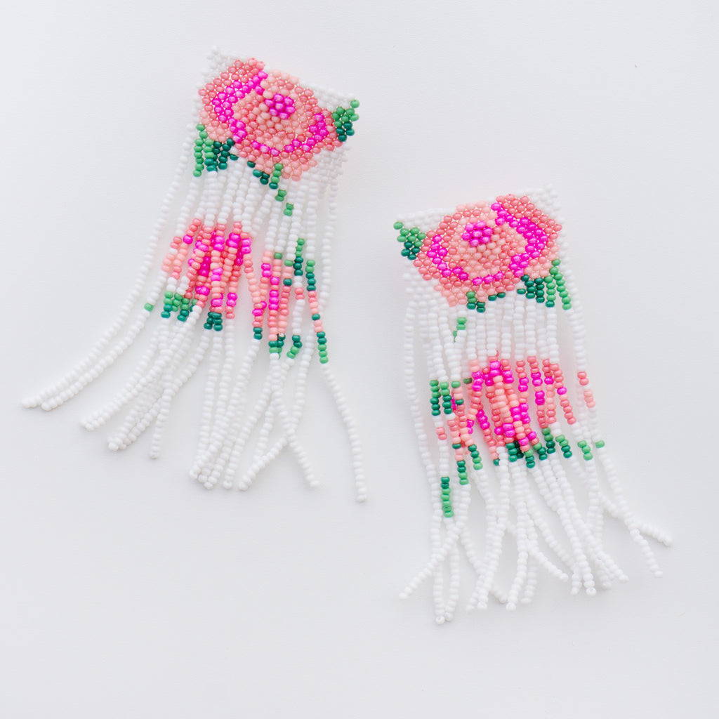 Rose Garden Beaded Earrings