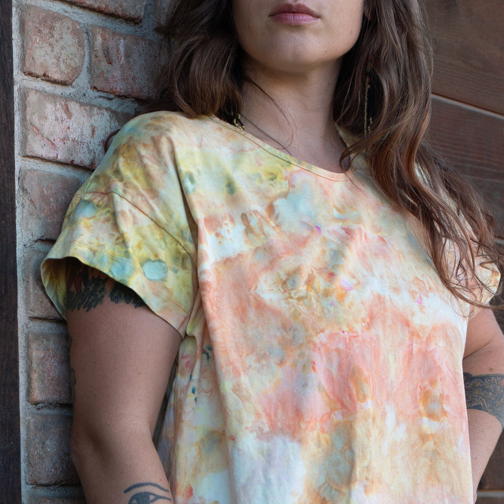 Organic Cotton Drop Hem || Ice Dye || Limestone || FINAL SALE