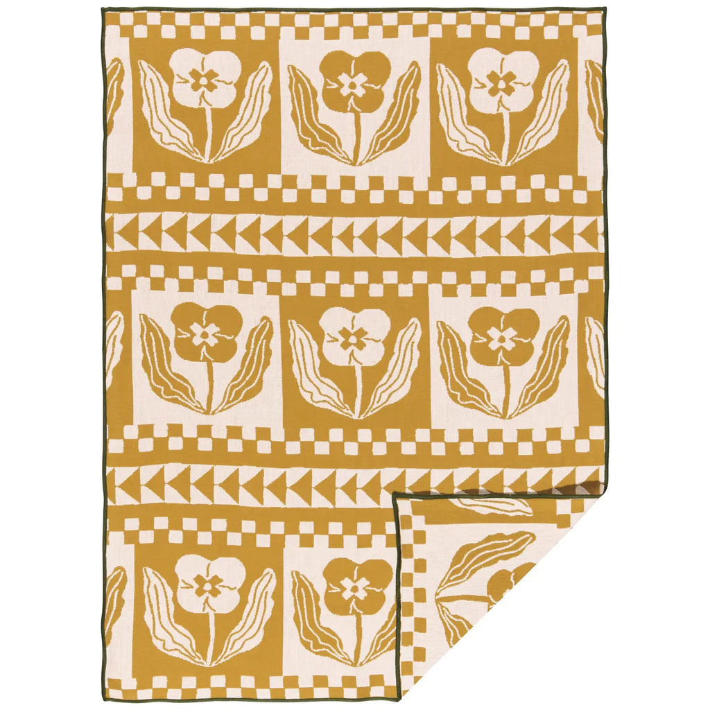 Yellow Pansy Double Cloth Dishtowel