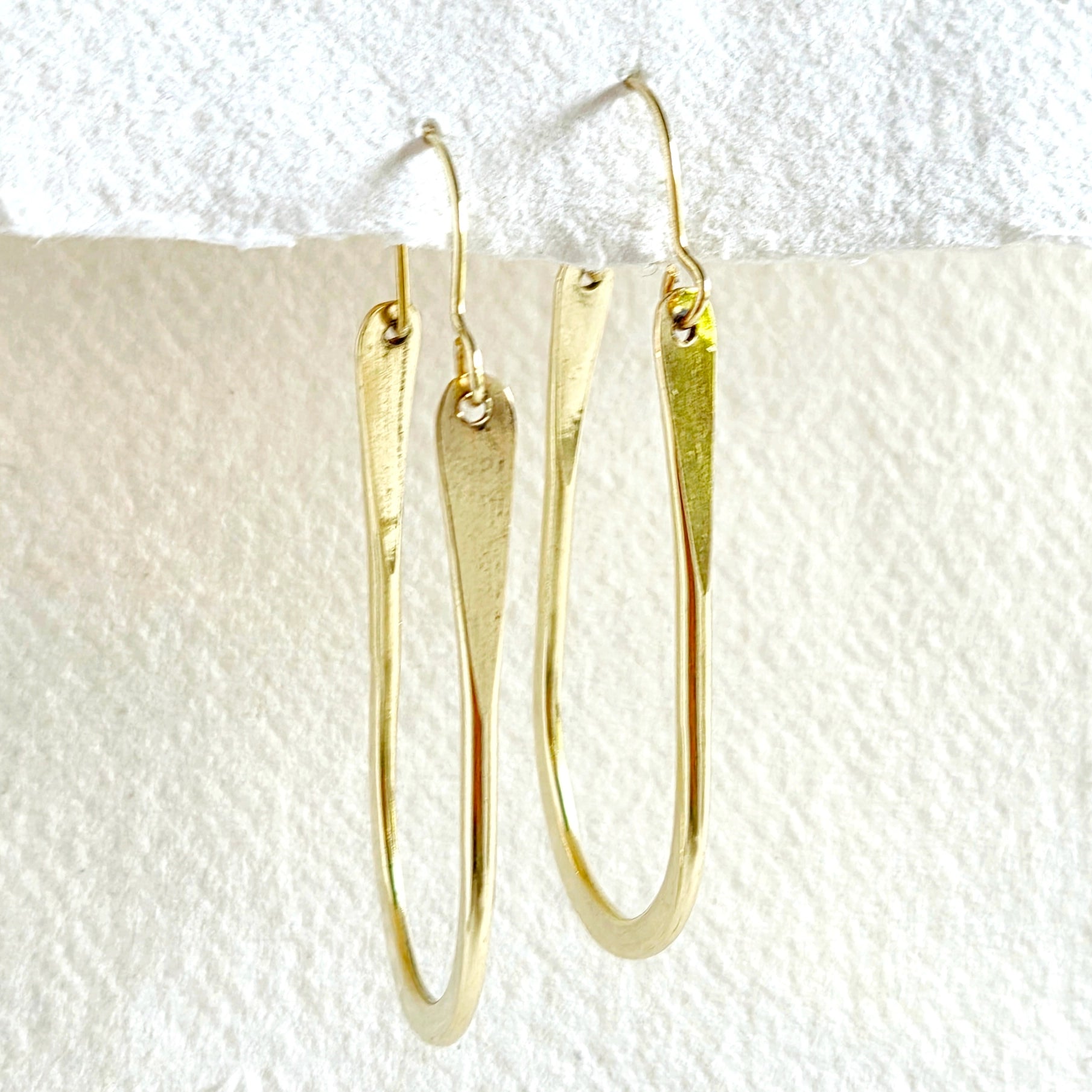 Brass Hoop Handmade Oval Earrings
