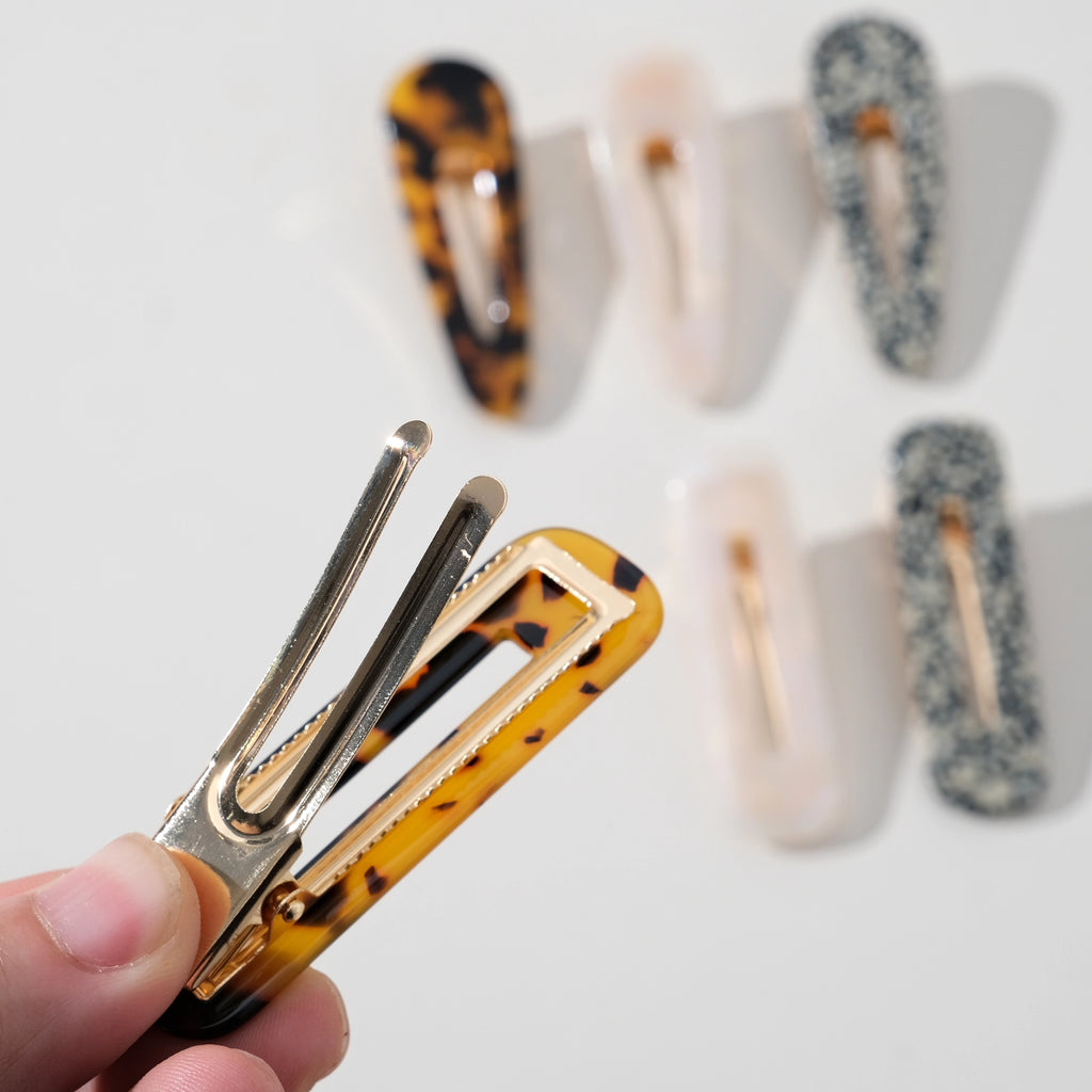 Printed Barrette Hair Clips || Set of 2