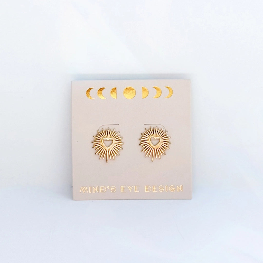 Open Heart Stud Earrings