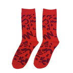 Crew Socks || Moons || Tomato