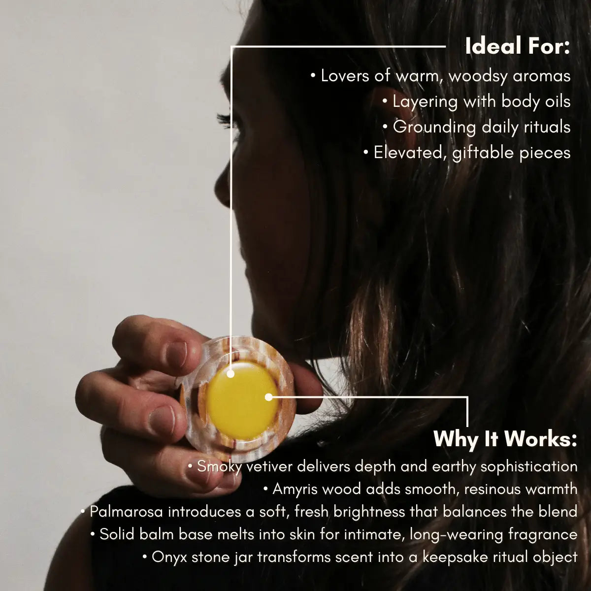 Solid Perfume in Keepsake Onyx Jar || Vetiver Amryis