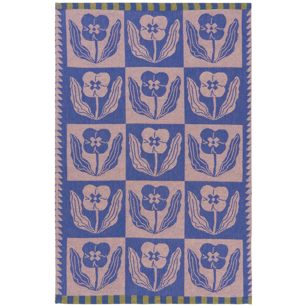 Purple Pansy Jacquard Dishtowel