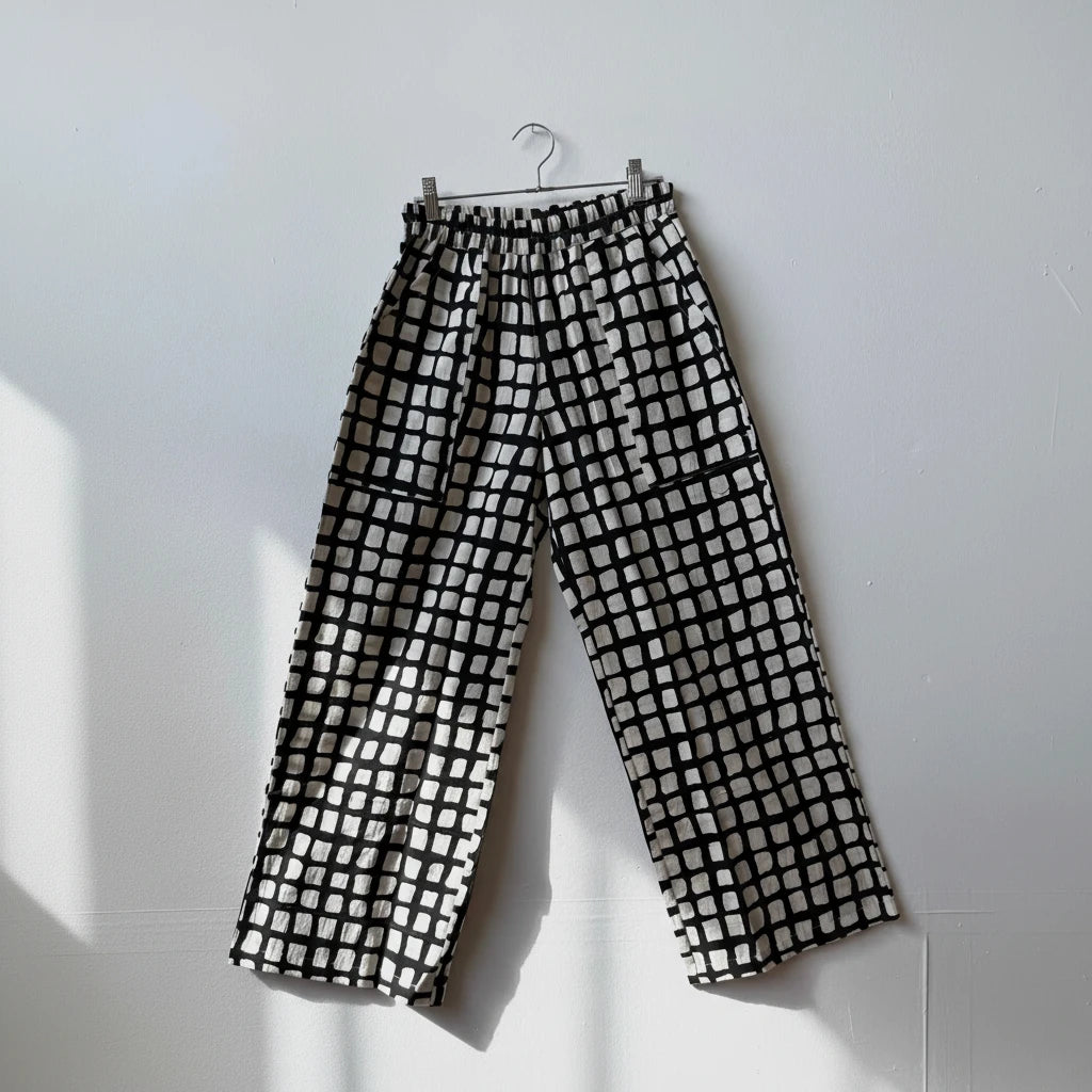 Omar Pant || Black Grid Pants