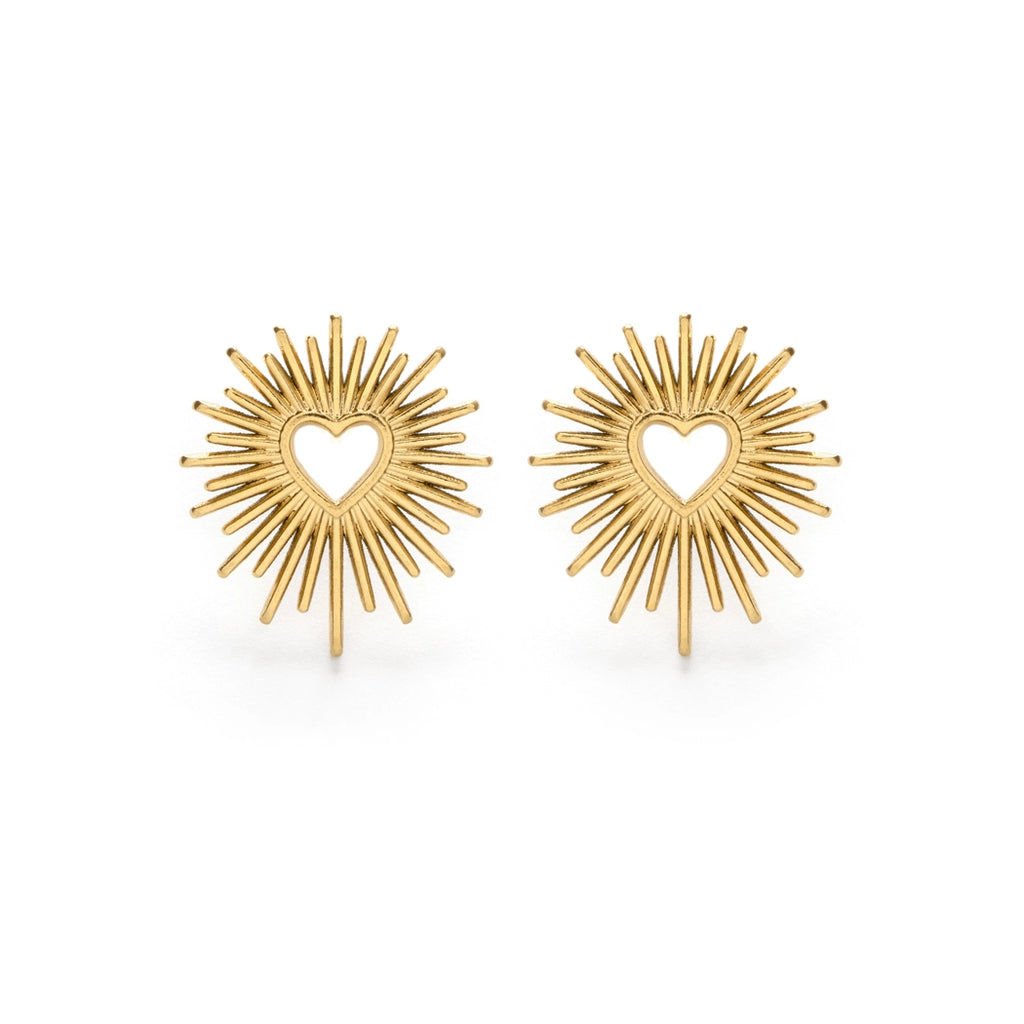 Open Heart Stud Earrings