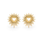 Open Heart Stud Earrings