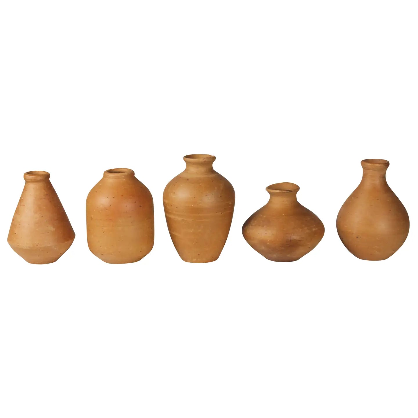 Tiny Terra Cotta Vases - Set of 5