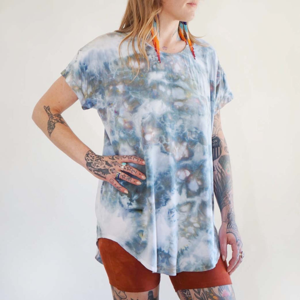 Anai Drop Hem || Ice Dye || Forget Me Not