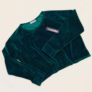 Velour Raglan Sweatshirt || Emerald