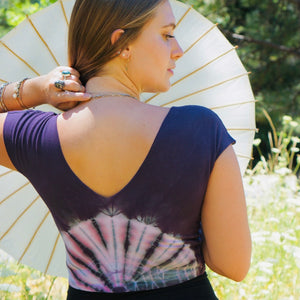 V Cotton Crop Top || Amethyst