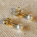 18k Gold Filled Pearl Stud