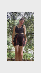 Bike Short || Shibori Squares ||  Embers