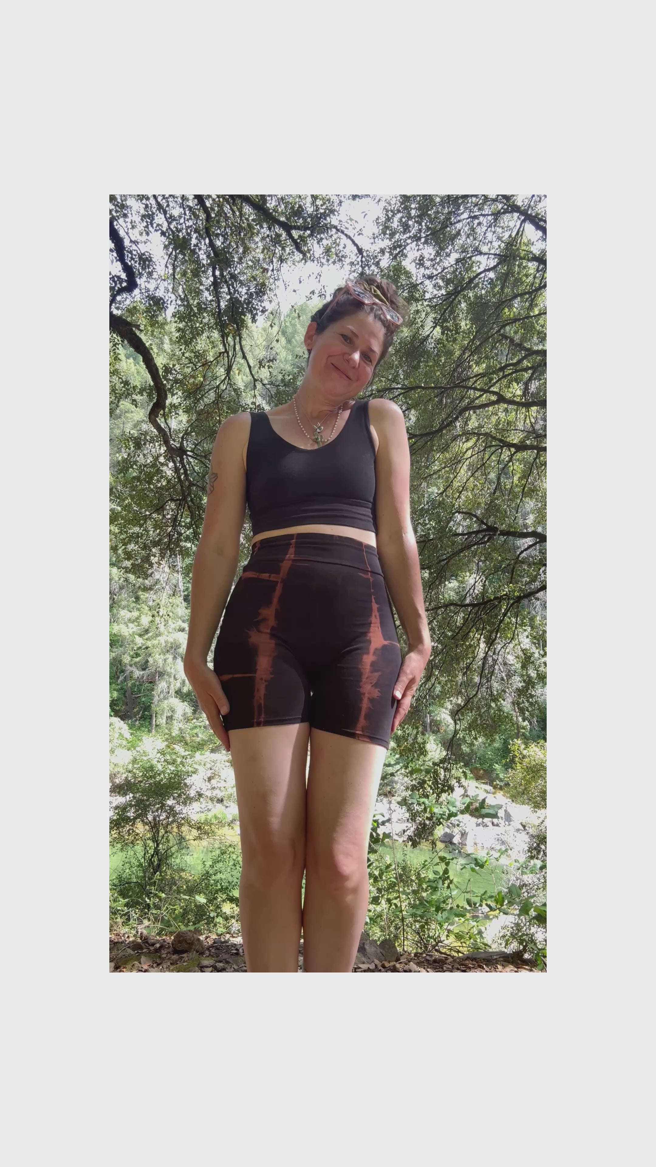 Bike Short || Shibori Squares ||  Embers