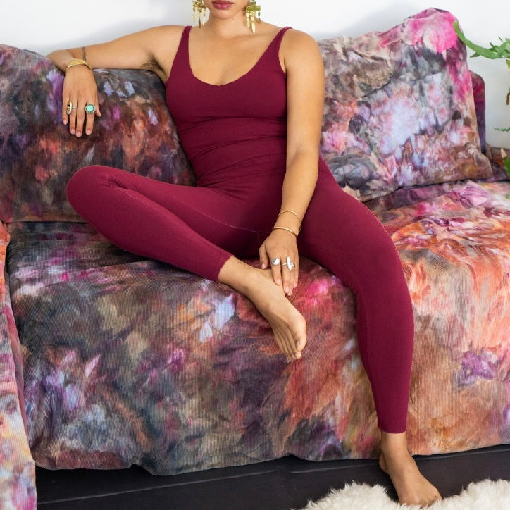 Hand-Dyed Leggings || Red Wine
