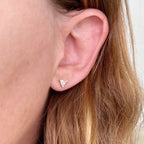 Mini Gold & CZ Triangle Stud