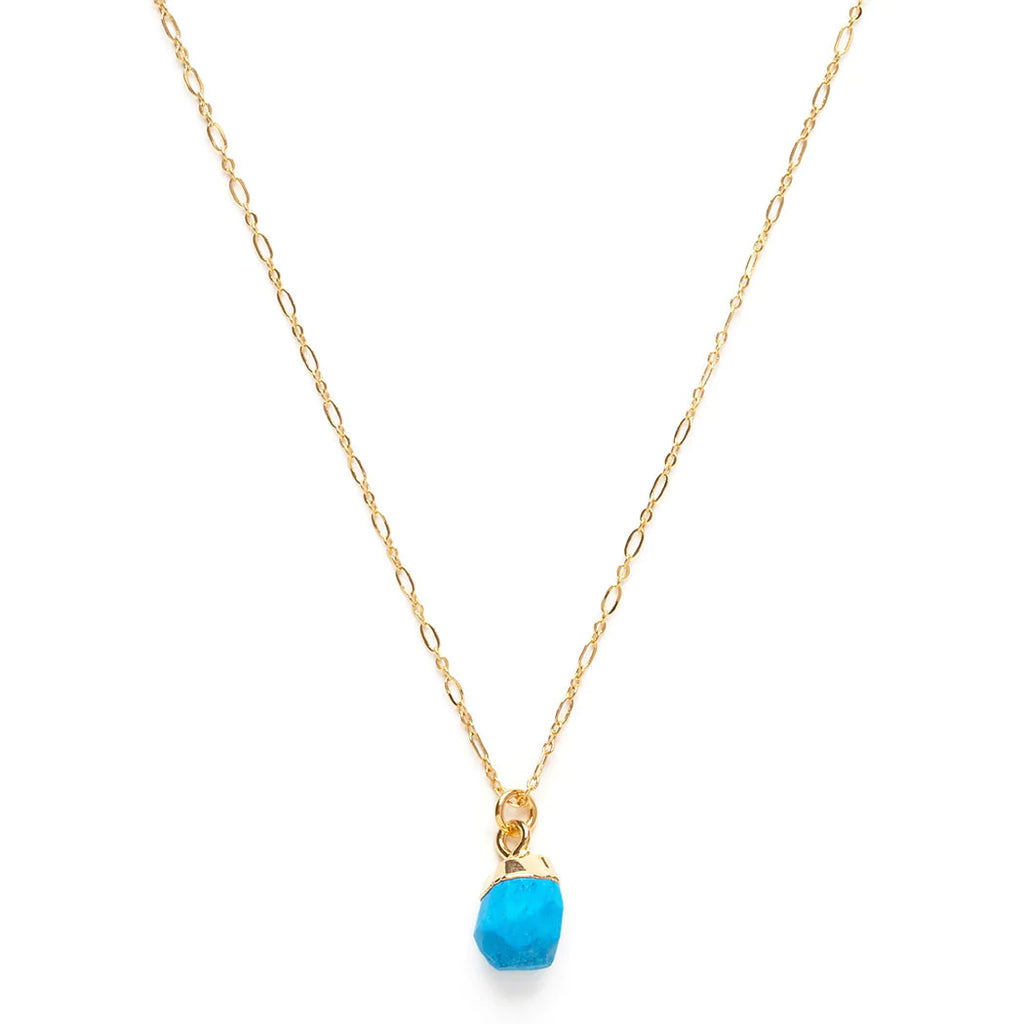 Rough-Cut Gemstone Gold Necklace