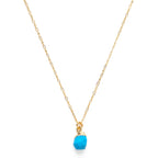 Rough-Cut Gemstone Gold Necklace