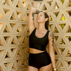 Swim Crop Tank || Black