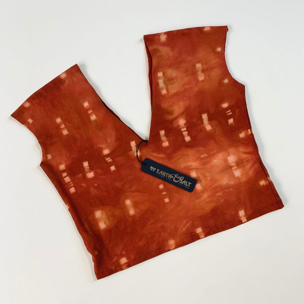 V Cotton Crop Top || Nirvana || Rust