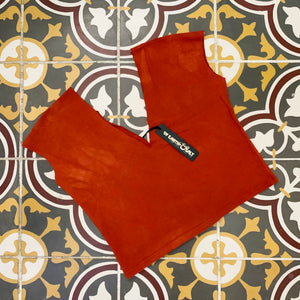 V Cotton Crop Top || Ginger Rust