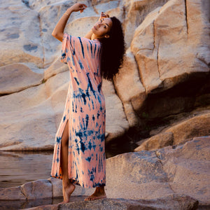 Hand-Dyed River Caftan || Indigo Dye