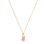 Rough-Cut Gemstone Gold Necklace
