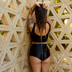 Swim Crop Tank || Black