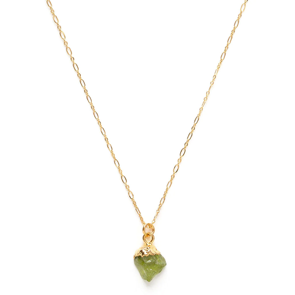 Rough-Cut Gemstone Gold Necklace