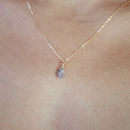 Rough-Cut Gemstone Gold Necklace