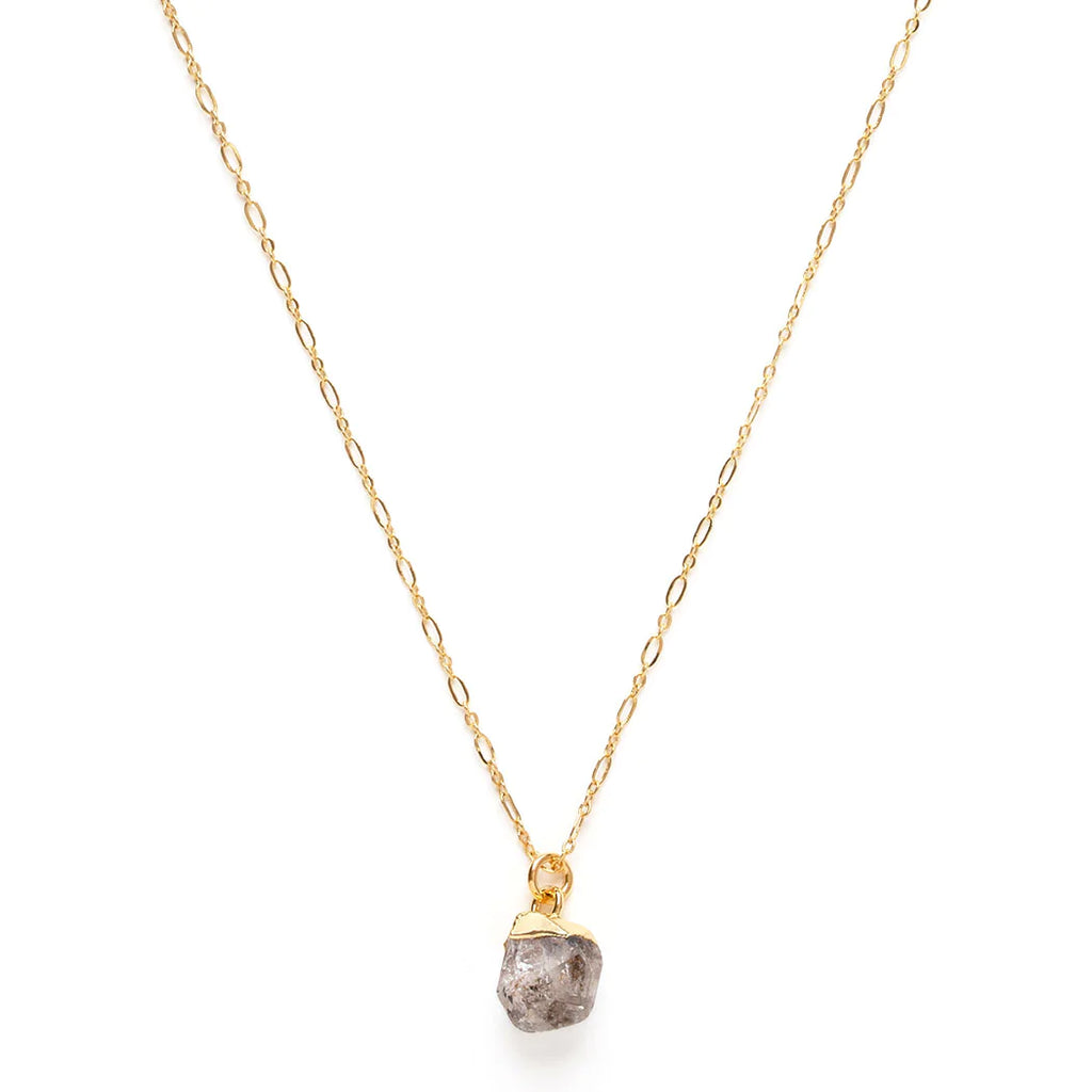 Rough-Cut Gemstone Gold Necklace