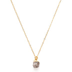 Rough-Cut Gemstone Gold Necklace