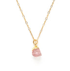 Rough-Cut Gemstone Gold Necklace