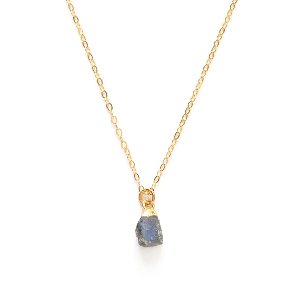 Rough-Cut Gemstone Gold Necklace