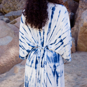 Hand-Dyed River Caftan || Indigo Dye